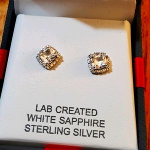 White Sapphire stud earrings